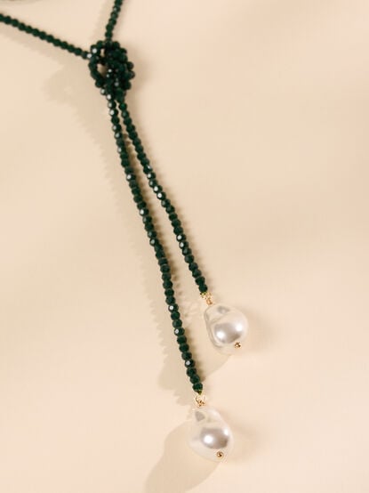 Beaded Wrap Baroque Pearl Necklace - TULLABEE