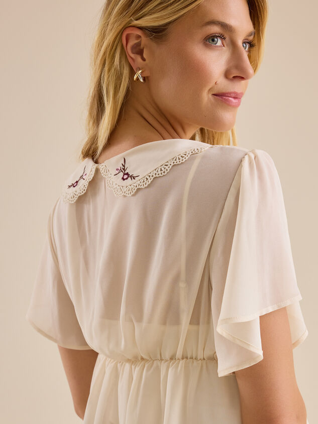 Suki Chiffon Babydoll Blouse Detail 5 - TULLABEE