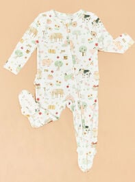 Farm Animal Ruffle Footie Detail 2 - TULLABEE