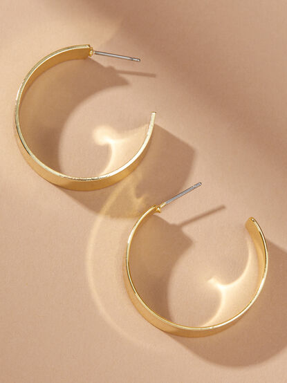18K Gold Large Open Hoop Earrings - TULLABEE
