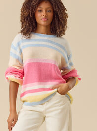 Kiera Multi Stripe Sweater Detail 3 - TULLABEE
