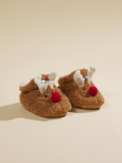 Reindeer Light Up Slippers by MudPie - TULLABEE