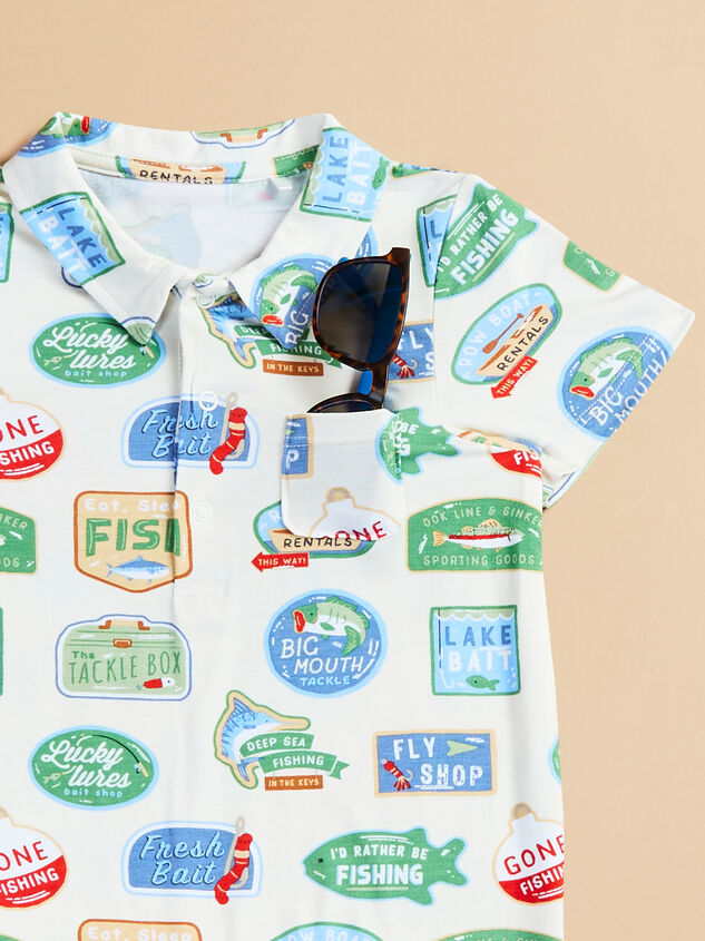 Bait Shop Sign Romper Detail 2 - TULLABEE