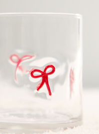 Red Bows Juice Glass Detail 2 - TULLABEE