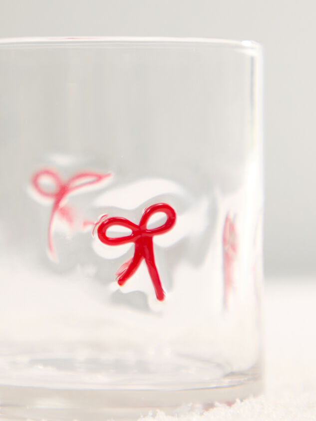 Red Bows Juice Glass Detail 2 - TULLABEE