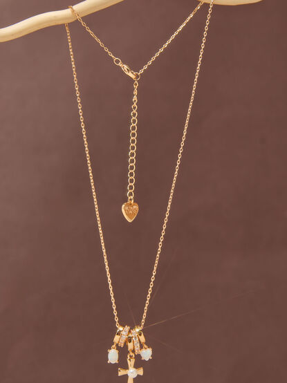 Rondelle Opal Charm Necklace - TULLABEE