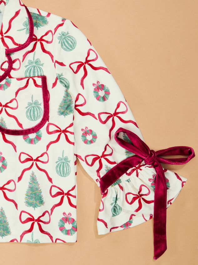 The Holiday Trim Mini PJ Set Detail 5 - TULLABEE