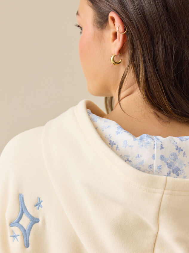 Floral Bow Graphic Hoodie Detail 6 - TULLABEE