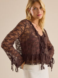 Luna Lace Tie Front Blouse - TULLABEE