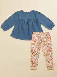 Leanne Embroidered Top and Floral Legging Set Detail 2 - TULLABEE