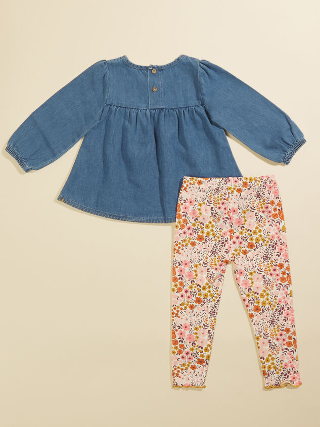 Leanne Embroidered Top and Floral Legging Set Detail 2 - TULLABEE