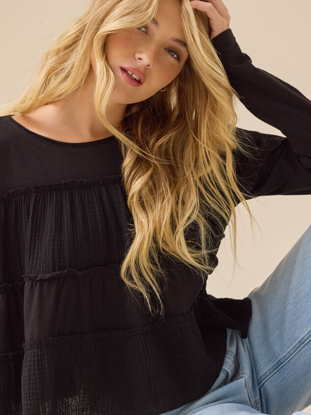 Lila Tiered Babydoll Top Detail 3 - TULLABEE