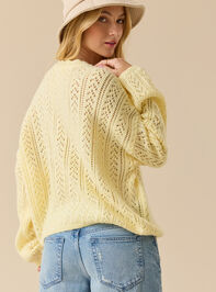 Angelina Pointelle Scalloped Cardigan Detail 3 - TULLABEE