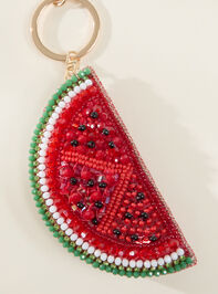 Beaded Watermelon Bag Charm Detail 3 - TULLABEE