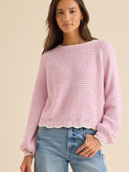 Amber Scalloped Trim Sweater - TULLABEE