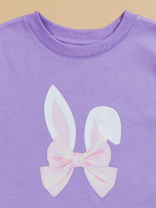 Bunny Ears Bow Tee Detail 3 - TULLABEE