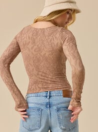 Kay Long Sleeve Jacquard Cami Detail 6 - TULLABEE