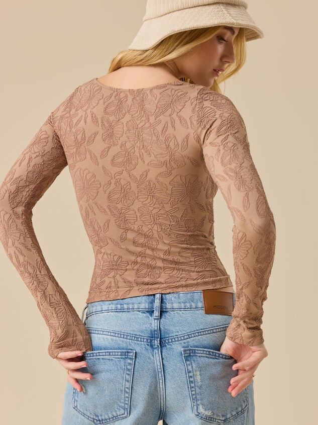 Kay Long Sleeve Jacquard Cami Detail 6 - TULLABEE