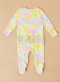Dreamy Dahlias Footie and Headband Set Detail 4 - TULLABEE