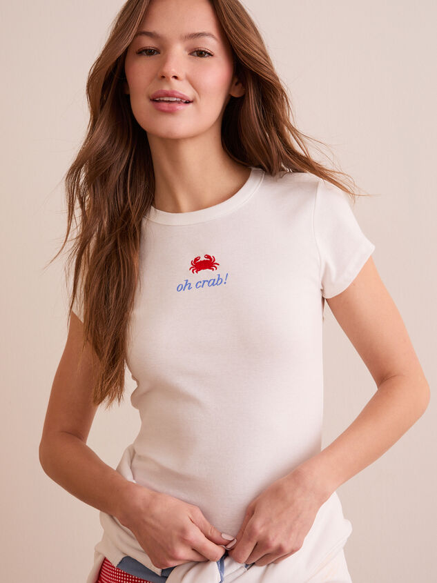Oh Crab Baby Tee Detail 4 - TULLABEE
