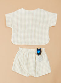 Brady Checkered Top and Shorts Set by Quincy Mae Detail 4 - TULLABEE