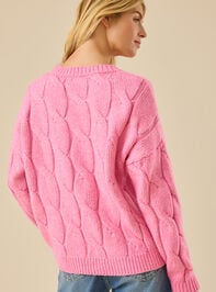 Lizzie Oversized Cable Knit Sweater Detail 6 - TULLABEE