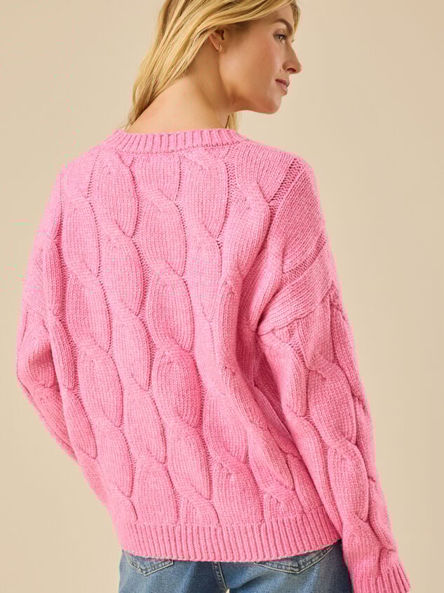 Lizzie Oversized Cable Knit Sweater Detail 6 - TULLABEE