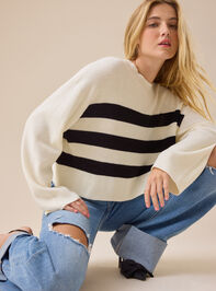 Georgie Boxy Stripe Sweater Detail 3 - TULLABEE