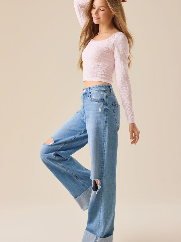 Aurelia Long Sleeve Jacquard Cami Detail 3 - TULLABEE