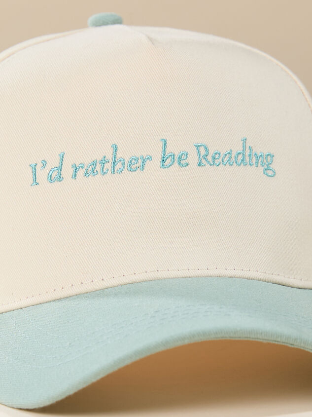 I'd Rather Be Reading Baseball Hat Detail 2 - TULLABEE