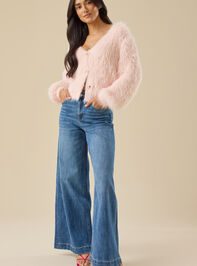 Tia Fuzzy Cardigan Detail 2 - TULLABEE