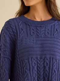Americana Cable Knit Sweater Detail 2 - TULLABEE
