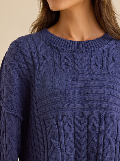Americana Cable Knit Sweater - TULLABEE