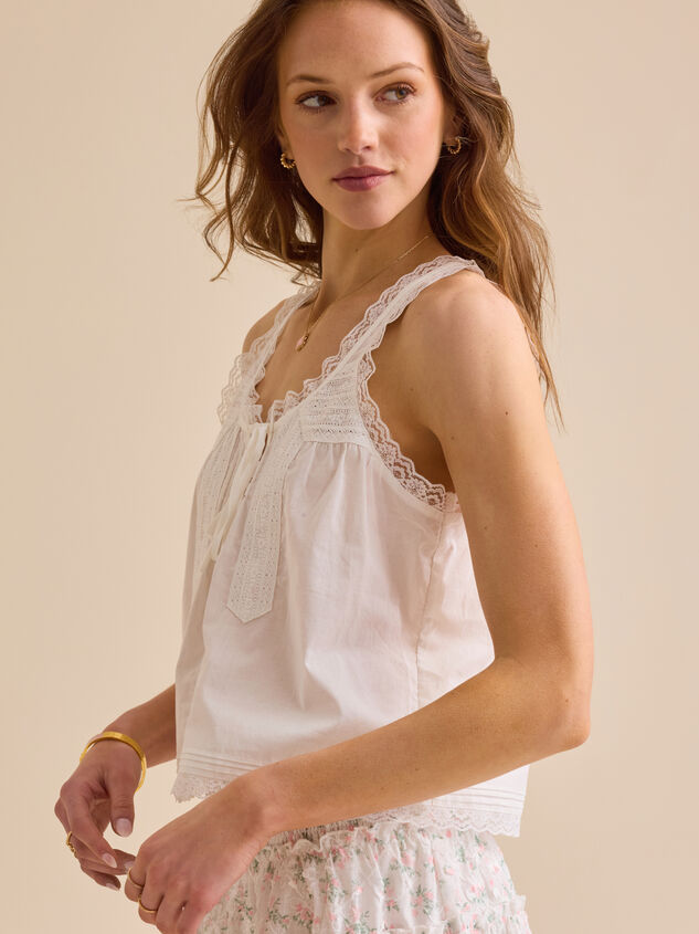 Julie Lace Flowy Tank Detail 4 - TULLABEE