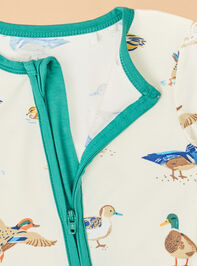 Ducks on the Loose Footless Romper Detail 3 - TULLABEE