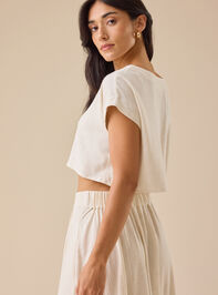 Jules Linen Crop Top Detail 4 - TULLABEE