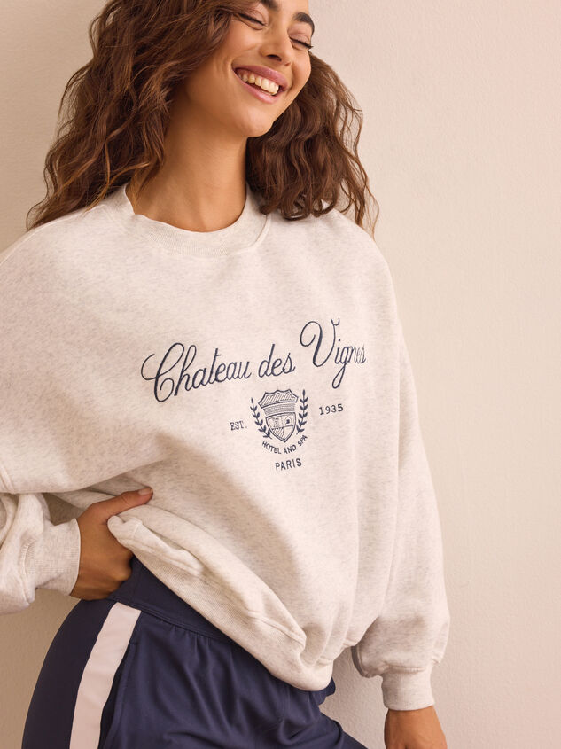 Chateau des Vignes Embroidered Pullover Detail 3 - TULLABEE