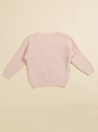 Merry Candy Cane Toddler Sweater Detail 3 - TULLABEE