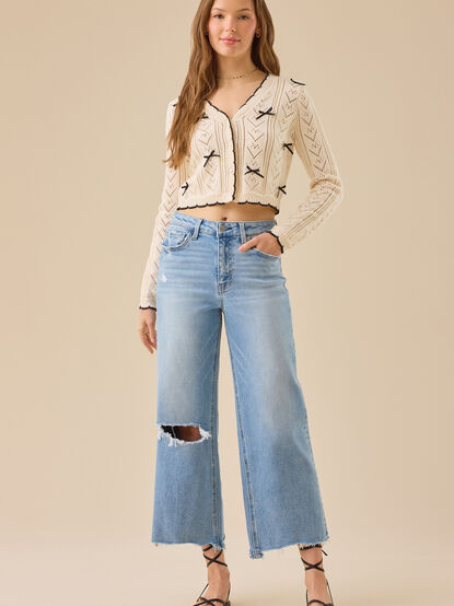 Cece Delicate Bow Cardigan - TULLABEE