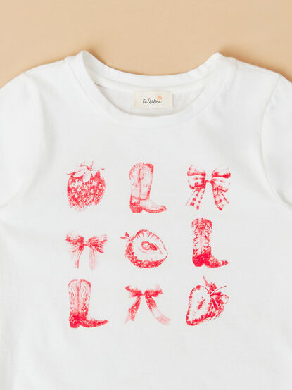 Gigi Strawberry Boots Tee - TULLABEE
