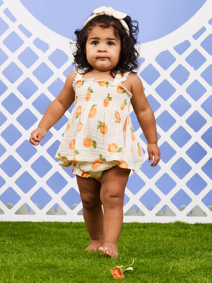 Sweet Peach Dress and Bloomer Set - TULLABEE