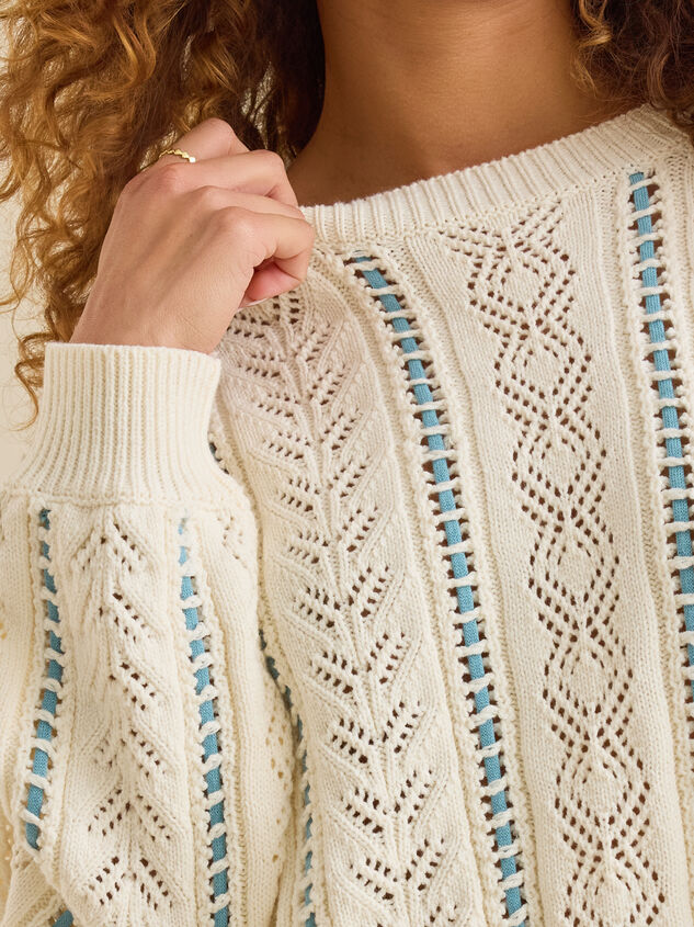 Isabella Pointelle Sweater Detail 2 - TULLABEE