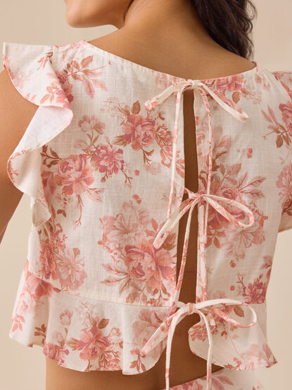 Alice Floral Linen Top - TULLABEE