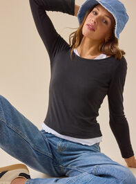 Harley Ribbed Layered Top Detail 3 - TULLABEE