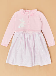 Blush Bunny Toddler Cardigan Dress - TULLABEE