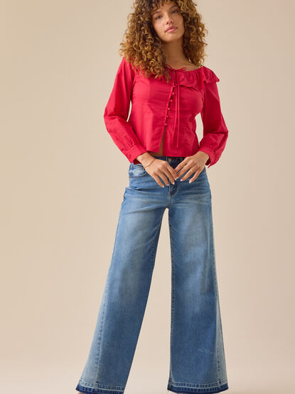 Eileen Collared Eyelet Top - TULLABEE