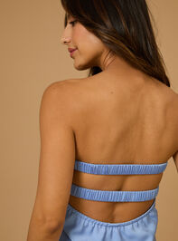 Brinnley Satin Mini Dress Detail 5 - TULLABEE