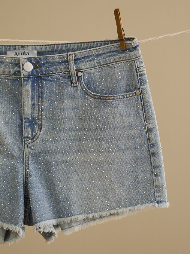 Sally Sparkle Denim Short Detail 2 - TULLABEE