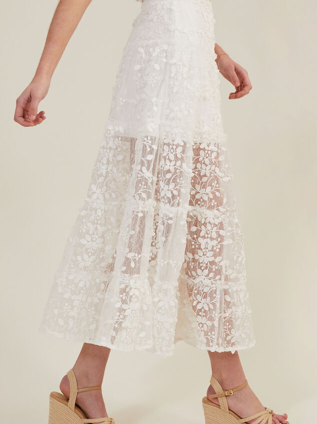Brixley Embroidered Midi Skirt Detail 4 - TULLABEE