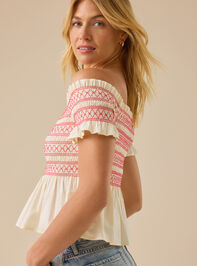 Norma Off-Shoulder Smocked Top Detail 3 - TULLABEE